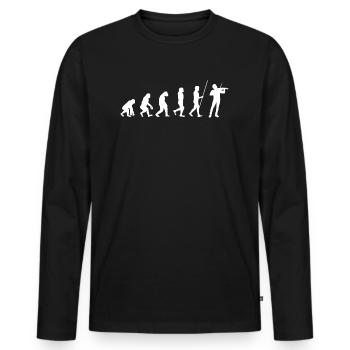 Evolution violon violon violoniste violoniste violon pi - T-shirt manches longues Premium bio Homme - noir - Devant - Nico (187cm)
