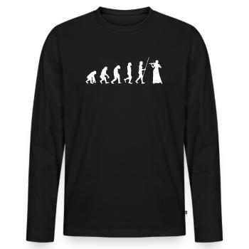 Evolution violin violin violinist violinist violin pi - Men's Premium Organic Long Sleeve Shirt - black - Front - Nico (187cm)