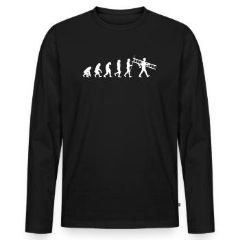 Ramoneur Evolution | Ramoneur ramoneur ramoneur - T-shirt manches longues Premium bio Homme - noir - Devant - Nico (187cm)