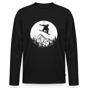 Conception de tricks de snowboard pour les snowboardeurs freestyle - T-shirt manches longues Premium bio Homme - noir - Devant - Nico (187cm)