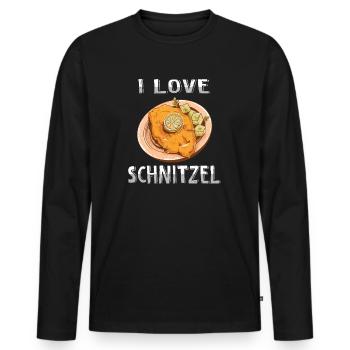 J'aime schnitzel - T-shirt manches longues Premium bio Homme - noir - Devant - Nico (187cm)