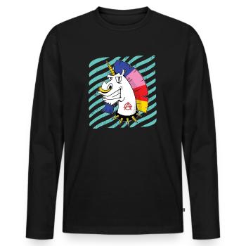 Unicorn Punk Circle-A Anarchy Symbol - Men's Premium Organic Long Sleeve Shirt - black - Front - Nico (187cm)