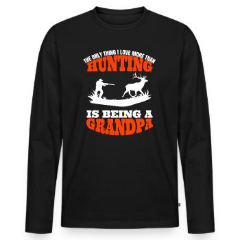 Chasse homme sort grand-père chasseur chasse grand-père papa - T-shirt manches longues Premium bio Homme - noir - Devant - Nico (187cm)