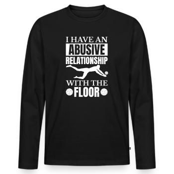Libero Volleyball Geschenk Volleyballer Team - Männer Premium Bio Langarmshirt - Schwarz - Vorne - Nico (187cm)
