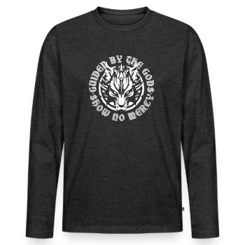 Wikinger Wolf-Tribal - Männer Premium Bio Langarmshirt - Anthrazit meliert - Vorne - Nico (187cm)
