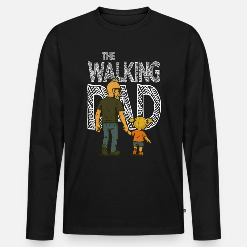 The Walking DAD - Männer Premium Bio Langarmshirt - Schwarz
