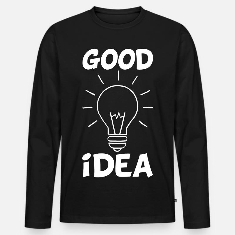 Die gute Idee (weiß) - Männer Premium Bio Langarmshirt - Schwarz