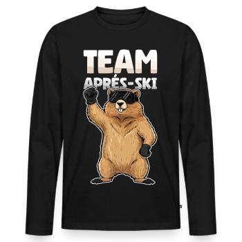 Team Apres Ski Party Crew Snow Skiing Ski Funny - Men's Premium Organic Long Sleeve Shirt - black - Front - Nico (187cm)