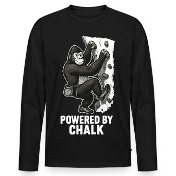 Bloc de gorille – Propulsé par la Déclaration à la craie - T-shirt manches longues Premium bio Homme - noir - Devant - Nico (187cm)