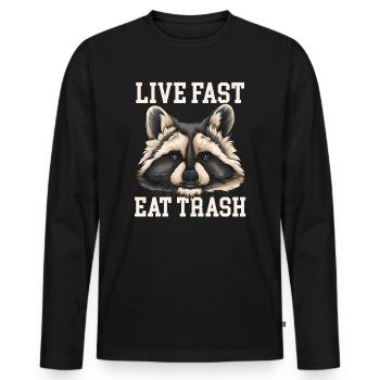 Raccoon Raccoons animal marsupial - Men's Premium Organic Long Sleeve Shirt - black - Front - Nico (187cm)