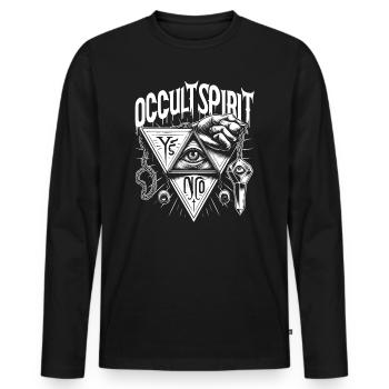 Bone Logo Pendulum 3 - Men's Premium Organic Long Sleeve Shirt - black - Front - Nico (187cm)