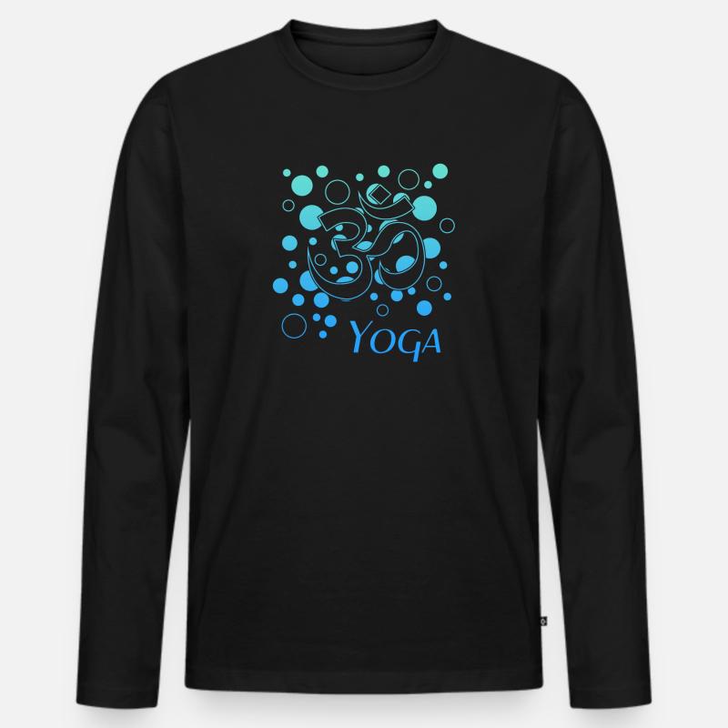 Yoga Yogi - Männer Premium Bio Langarmshirt - Schwarz