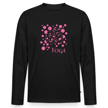 Yoga yoga - Männer Premium Bio Langarmshirt - Schwarz - Vorne - Nico (187cm)