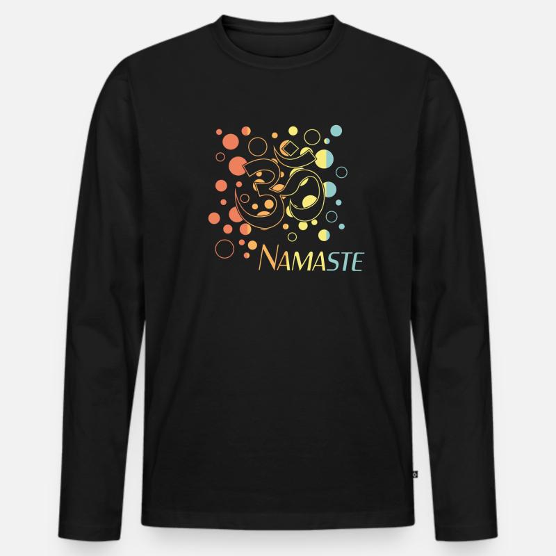 Namaste - Männer Premium Bio Langarmshirt - Schwarz