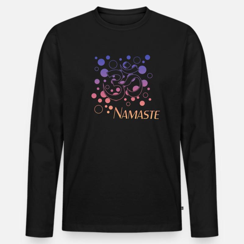 Namaste - Männer Premium Bio Langarmshirt - Schwarz