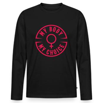 My Body My Choice, femmes féministes de l'avortement - T-shirt manches longues Premium bio Homme - noir - Devant - Nico (187cm)