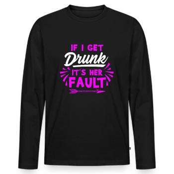 Drunk guilt, gift drunk alcohol - Men's Premium Organic Long Sleeve Shirt - black - Front - Nico (187cm)