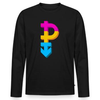 Pansexualität Symbol, gender schwul lesbisch - Männer Premium Bio Langarmshirt - Schwarz - Vorne - Nico (187cm)