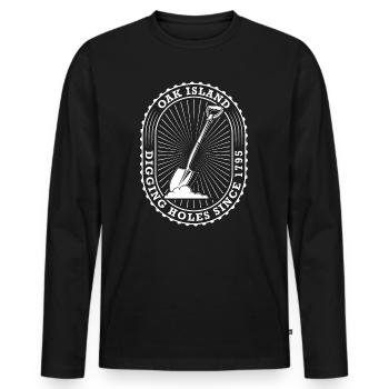 Oak Island - Men's Premium Organic Long Sleeve Shirt - black - Front - Nico (187cm)