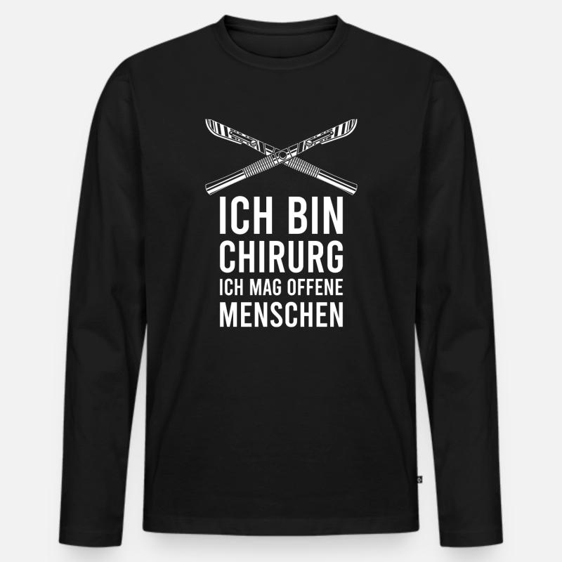 Ich bin Chirurg - Männer Premium Bio Langarmshirt - Schwarz