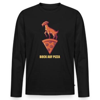 Bock auf Pizza - Männer Premium Bio Langarmshirt - Schwarz - Vorne - Nico (187cm)