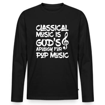 Classical Music Pop Music - Men's Premium Organic Long Sleeve Shirt - black - Front - Nico (187cm)