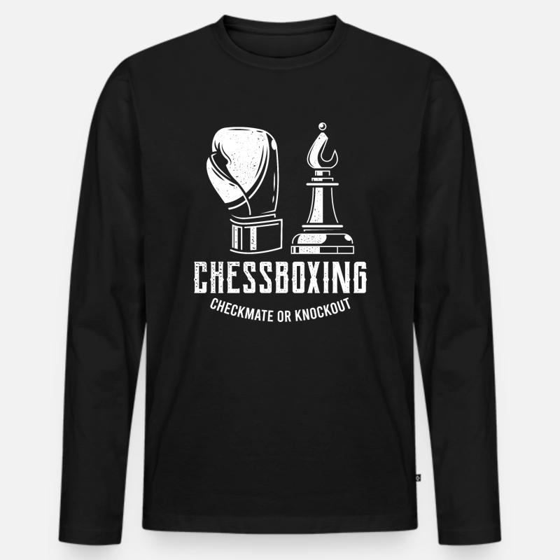 Chessboxing, schach boxen geschenk - Männer Premium Bio Langarmshirt - Schwarz