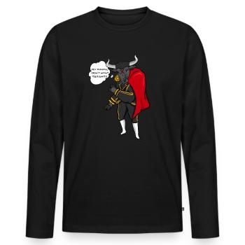 Bull versus bullfight, torero animal welfare gift - Men's Premium Organic Long Sleeve Shirt - black - Front - Nico (187cm)