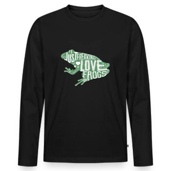 Frog. frog. - Men's Premium Organic Long Sleeve Shirt - black - Front - Nico (187cm)