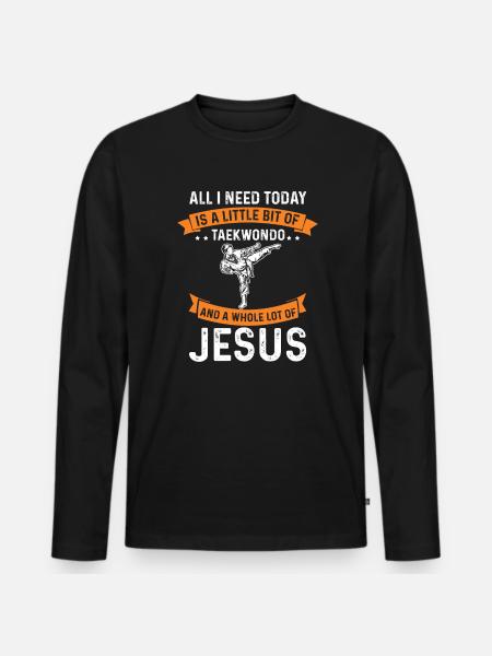 Jesus Sport God Christ Taekwondo Tae kwon do - Men's Premium Organic Long Sleeve Shirt - black