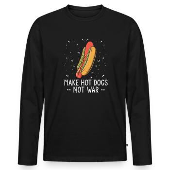 Hot Dog Maker Grill Papa BBQ Hot Dog - T-shirt manches longues Premium bio Homme - noir - Devant - Nico (187cm)