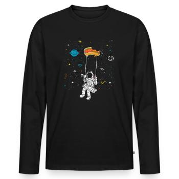 Astronaute Hot Dog Love Astronomie Hot Dog - T-shirt manches longues Premium bio Homme - noir - Devant - Nico (187cm)