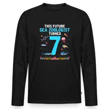 Zooologist Marine biologist 7 years birthday - Men's Premium Organic Long Sleeve Shirt - black - Front - Nico (187cm)