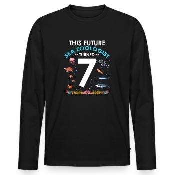 Zooologist Marine biologist 7 years birthday - Men's Premium Organic Long Sleeve Shirt - black - Front - Nico (187cm)