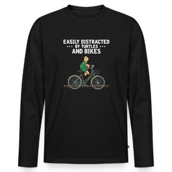 Schildkröten Und Fahrräder Fahrrad Meeresbiologe - Männer Premium Bio Langarmshirt - Schwarz - Vorne - Nico (187cm)