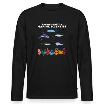 Official Marine Scientist Marine Biologist - Men's Premium Organic Long Sleeve Shirt - black - Front - Nico (187cm)