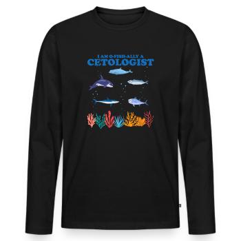 Offizieller Cetologe Cetologie Meeresbiologe Meer - Männer Premium Bio Langarmshirt - Schwarz - Vorne - Nico (187cm)