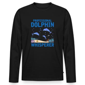 Professional Dolphin Whisperer Zooologist Sea Oze - Men's Premium Organic Long Sleeve Shirt - black - Front - Nico (187cm)
