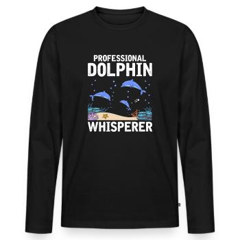 Professional Dolphin Whisperer Zooologist Sea Oze - Men's Premium Organic Long Sleeve Shirt - black - Front - Nico (187cm)