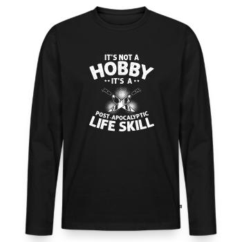 Dirty Thoughts Clean Knife Collecteur de couteaux - T-shirt manches longues Premium bio Homme - noir - Devant - Nico (187cm)