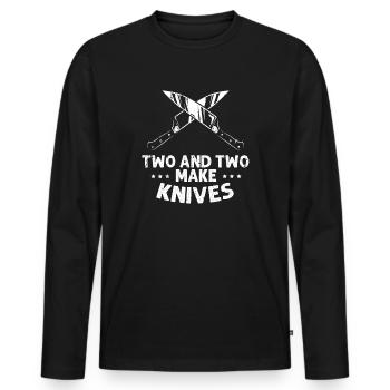 Life is better with knife knife collector - Men's Premium Organic Long Sleeve Shirt - black - Front - Nico (187cm)