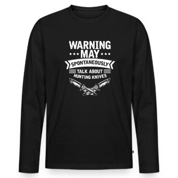 Parlez spontanément de collectionneur de couteaux de chasse - T-shirt manches longues Premium bio Homme - noir - Devant - Nico (187cm)