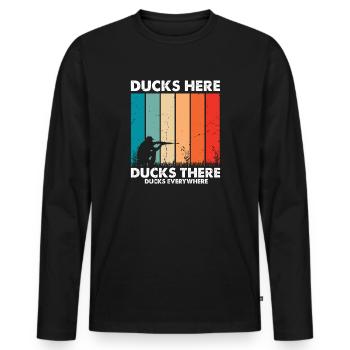 Duck hunting duck hunting hunter duck duck hunter design - Men's Premium Organic Long Sleeve Shirt - black - Front - Nico (187cm)