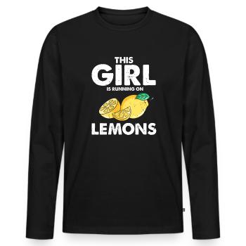 Limonade Limonade Limonade Limonade Stand Design - T-shirt manches longues Premium bio Homme - noir - Devant - Nico (187cm)
