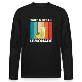 Limonade Limonade Limonade Limonade Stand Design - T-shirt manches longues Premium bio Homme - noir - Devant - Nico (187cm)