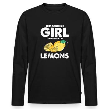 Limonade Limonade Limonade Limonade Stand Design - T-shirt manches longues Premium bio Homme - noir - Devant - Nico (187cm)