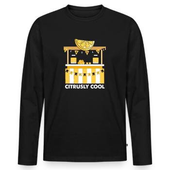 Limonade Limonade Limonade Limonade Stand Design - T-shirt manches longues Premium bio Homme - noir - Devant - Nico (187cm)