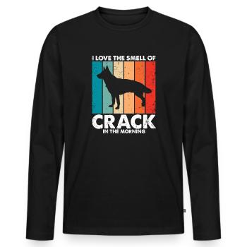 Militär Design Polizei Hund Deutscher Schäfer - Männer Premium Bio Langarmshirt - Schwarz - Vorne - Nico (187cm)