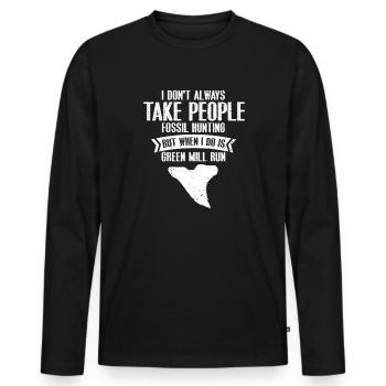 Paleontologist Designs Fossil Hunter Student - Men's Premium Organic Long Sleeve Shirt - black - Front - Nico (187cm)