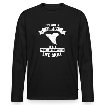 Fossil Archäologie Design Fossilien Fossiljäger - Männer Premium Bio Langarmshirt - Schwarz - Vorne - Nico (187cm)